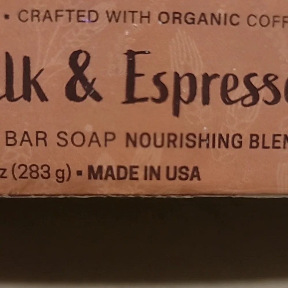 ☕️Lot of 2 Oat Milk & Espresso Exfoliating Bar Soaps w/Organic Coffee☕️